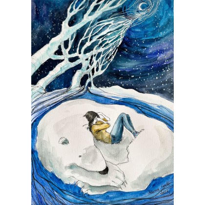 Sen zimowy 2, Adriana Laube, obrazy akwarela