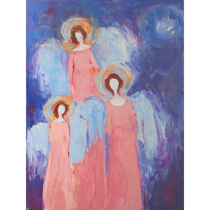 Trzy anioły 60x80 olej na płótnie, Magdalena Walulik , obrazy olejne