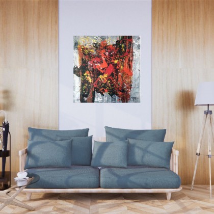 Joanna Bilska - obrazy akryl - GNIEW 80x80 cm akryl foto #1
