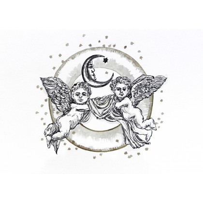 Jolanta Frankiewicz - rysunek tuszem - Cupido Amorki- rysunek tuszem A4 foto #3