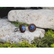 Drewniane spinki do mankietów z kamieniem / niebieski awenturyn #45