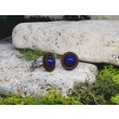 Drewniane spinki do mankietów z kamieniem / lapis lazuli #52