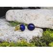 Złote spinki do mankietów koszuli  / lapis lazuli #53