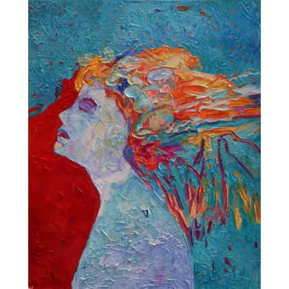 Stąd do nieba - portret kobiety 65x80, Magdalena Walulik , obrazy olejne