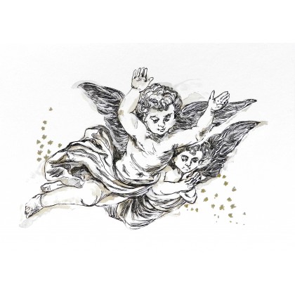 Cupido Amorki, Jolanta Frankiewicz, rysunek tuszem