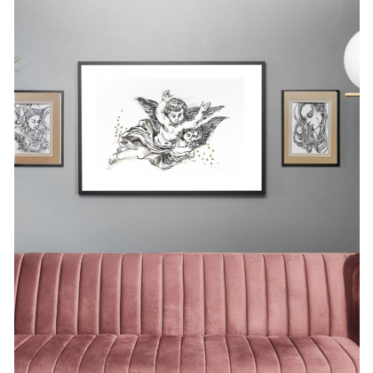 Jolanta Frankiewicz - rysunek tuszem - Cupido Amorki - rysunek tuszem A4 foto #4