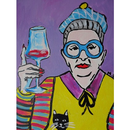 Marlena Kuć - obrazy akryl - dama z kotkiem foto #1
