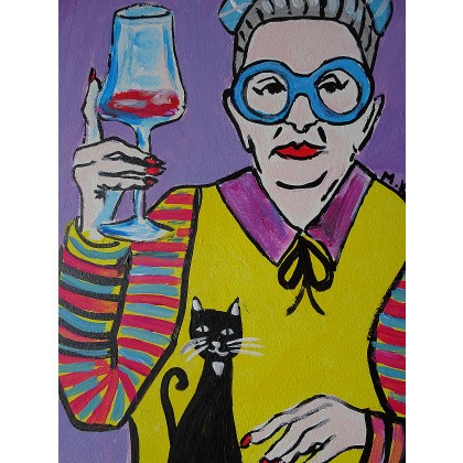 Marlena Kuć - obrazy akryl - dama z kotkiem foto #2