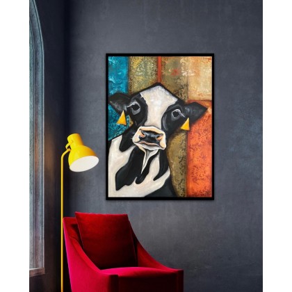 Krowa na salonach, Agnieszka Lorek, obrazy akryl