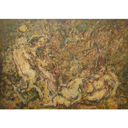 Bachanalia, szkic wg Rubensa, 70x100, 2024, Eryk Maler, obrazy olejne