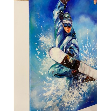Myroslava Burlaka - obrazy olejne - Snowboardzista.Sporty zimowe. foto #3