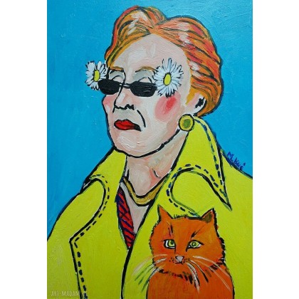 dama z rudym kotem, Marlena Kuć, obrazy olejne