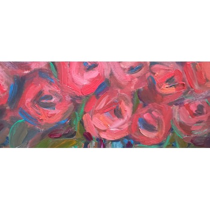 Maryla Wąsowska - obrazy olejne - ,,Róże obraz olejny o wymiarach 40x50.cm.Malowany na podobraziu lnianym .Obraz bez ram foto #1