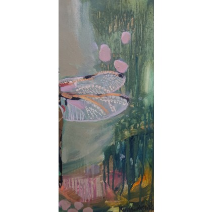 Maryla Wąsowska - obrazy olejne - Ważka obraz olejny o wymiarach 40x40 cm foto #3
