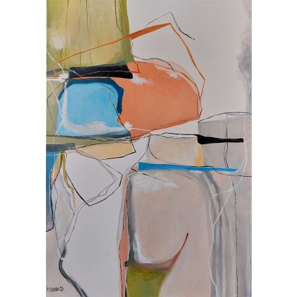 Abstrakcja-obraz akrylowy 100/70  cm, Paulina Lebida, obrazy akryl