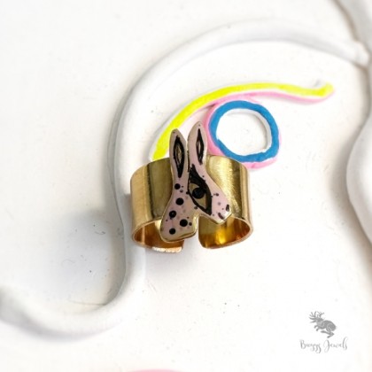 Buggy Jewels - pierścionki - Mosiężna Obrączka w Króliczkiem foto #1