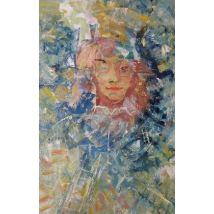 Kominiarczyk z kwiatem w kapeluszu 60x100, Eryk Maler, obrazy olejne