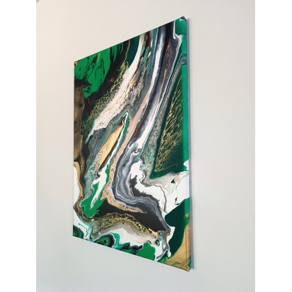 Joanna Bilska - obrazy akryl - DUCH LASU III obraz abstrakcyjny 45x65 cm foto #3