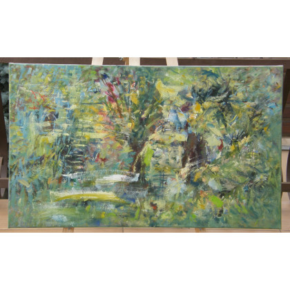 Eryk Maler - obrazy olejne - Potok, wierzby, impresja, TAO, 60x100 foto #2
