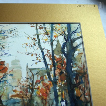 Moje MW - obrazy akwarela - Złota jesień na plantach foto #3