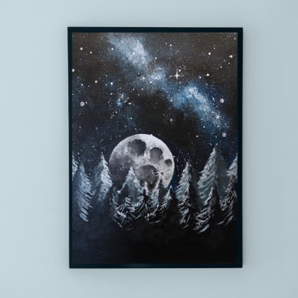 Iga Płachta - obrazy akryl - Leśny księżyc foto #1