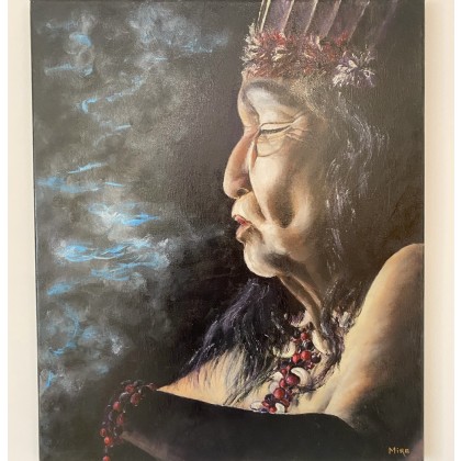 Indianin. Przywódca plemienia Indian., Myroslava Burlaka, obrazy olejne