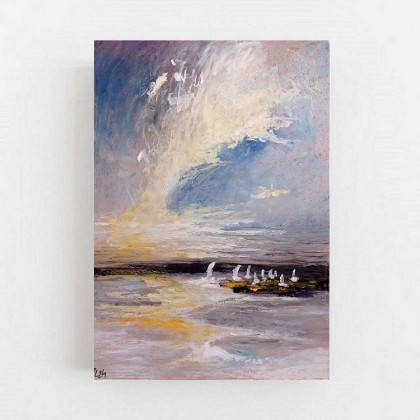 Morze -praca formatu A4  pastelami olejnymi, Paulina Lebida, pastele olejne