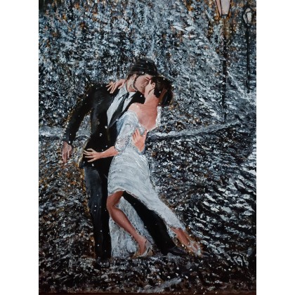 60x80 cm dancing on a snow carpet, Wojciech Matuszny, obrazy akryl