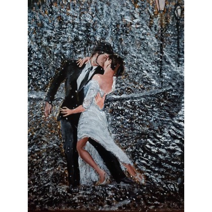 60x80 cm dancing on a snow carpet, Wojciech Adalberto, obrazy akryl