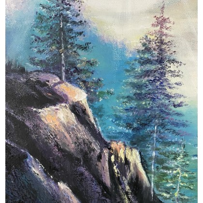 Myroslava Burlaka - obrazy olejne - Poranek w górach.Słońce w wodospadzie. foto #2