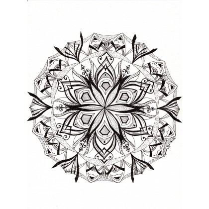 Małgorzata Dzik-Pawelec - rysunek tuszem - Mandala równowagi grafika foto #1