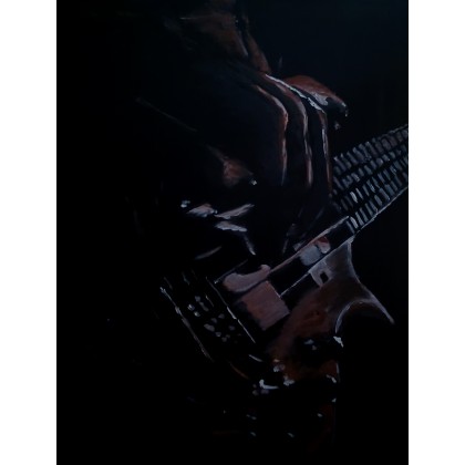 Gitarzysta w ciemności, Wojciech Matuszny, obrazy akryl