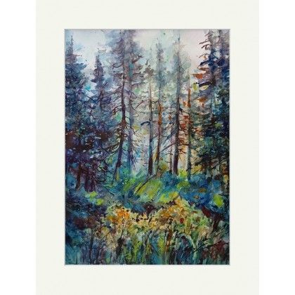 Anna Dziadkowiec-Bisztyga - obrazy akwarela - W lesie foto #1