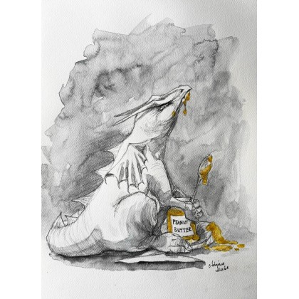 Smok i masło orzechowe, Adriana Laube, rysunki tech.mieszana