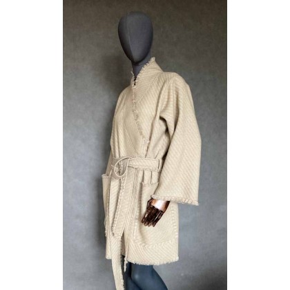 PinPin Joanna Musialska - kurtki,żakiety - Kimono camel 100% wełna z aplikacją z motywem oka. foto #2