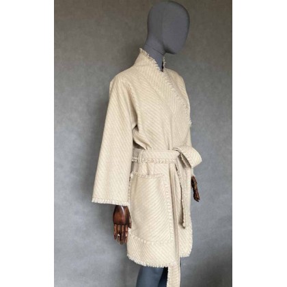 PinPin Joanna Musialska - kurtki,żakiety - Kimono camel 100% wełna z aplikacją z motywem oka. foto #3