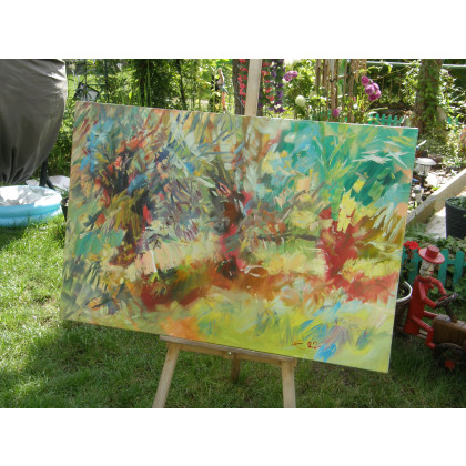 Eryk Maler - obrazy olejne - Wierzby, lato, 80x120 foto #2