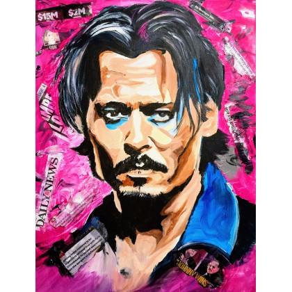Johny Depp, Wojciech Adalberto, obrazy akryl