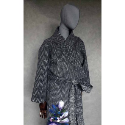 PinPin Joanna Musialska - płaszcze - Płaszcz kimono szary melanż foto #2