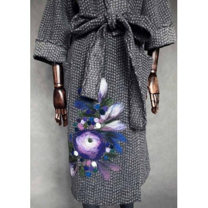 PinPin Joanna Musialska - płaszcze - Płaszcz kimono szary melanż foto #6