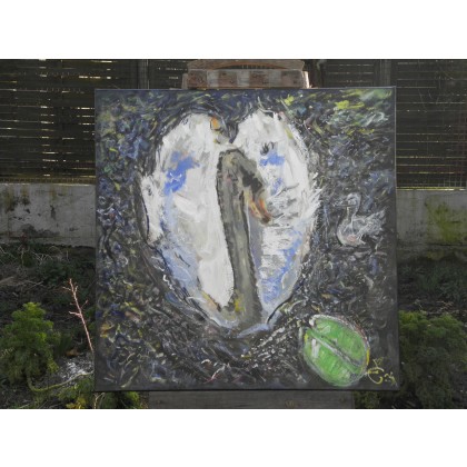 Eryk Maler - obrazy olejne - Łabędzie,, 100x100, 2024 foto #2