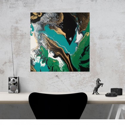 Joanna Bilska - obrazy akryl - DUCH LASU X Abstrakcja ręcznie malowany 55x55 cm foto #1