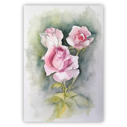 Róże - obraz akwarelowy, Magdalena Malik, obrazy akwarela