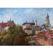 Panorama Lublina, olej, 50x70, w oprawie 60x80