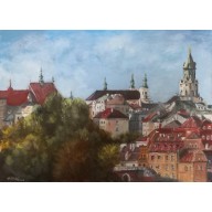 PANORAMA LUBLINA, OLEJ, 50X70, W OPRAWIE 60X80