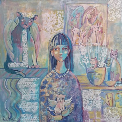 Kocia mama, Nadia Siemek, obrazy akryl