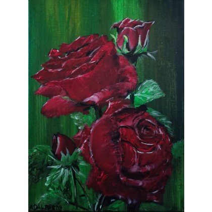 Róże, Wojciech Matuszny, obrazy akryl