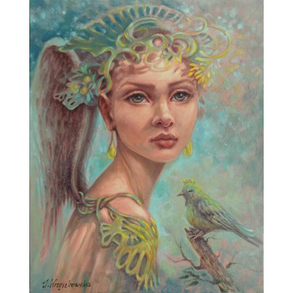 Tęsknota anioła  - KOBIETA ANIOŁ, Izabela Krzyszkowska , obrazy olejne