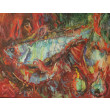 Ryba na czerwonym, 70x90 cm, 2010
