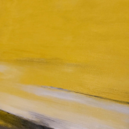 Paulina Lebida - obrazy akryl - Abstrakcja  żółto-szara -obraz akrylowy 60/50 cm foto #3